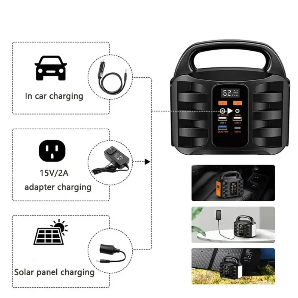 Portable Power Station 100W Lithium Portable Power Station 42000mAh Spare Battery Power Supply Charger for Outdoor Camping