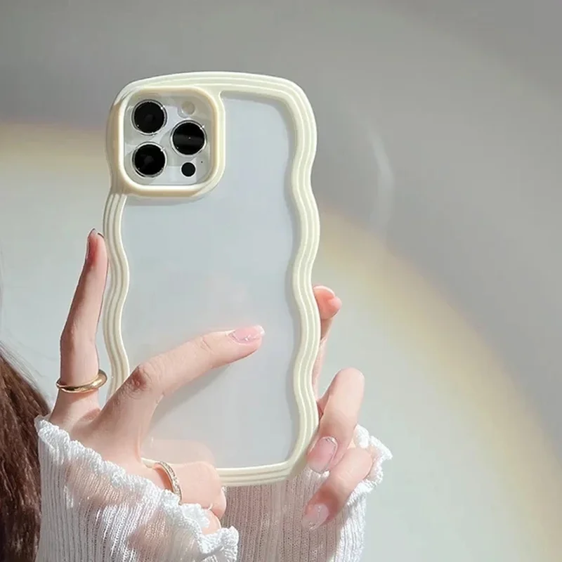 สําหรับเคสโทรศัพท์ iphone 16pro 13 16pro max iphone 15 iphone 16 กรณีครอบคลุมอย่างเต็มที่เพื่อป้องกันคลื่นตกรูปร่างโทรศัพท์สบาย