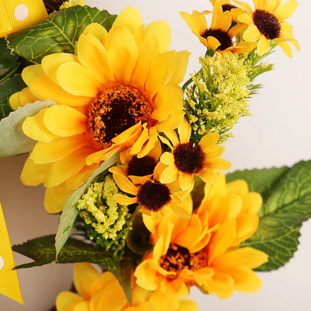 

Sunflower Wreath Artificial Yellow Sunflower Garland Decorative Door Wall Party Wedding Home Decor Fake Flower Garland