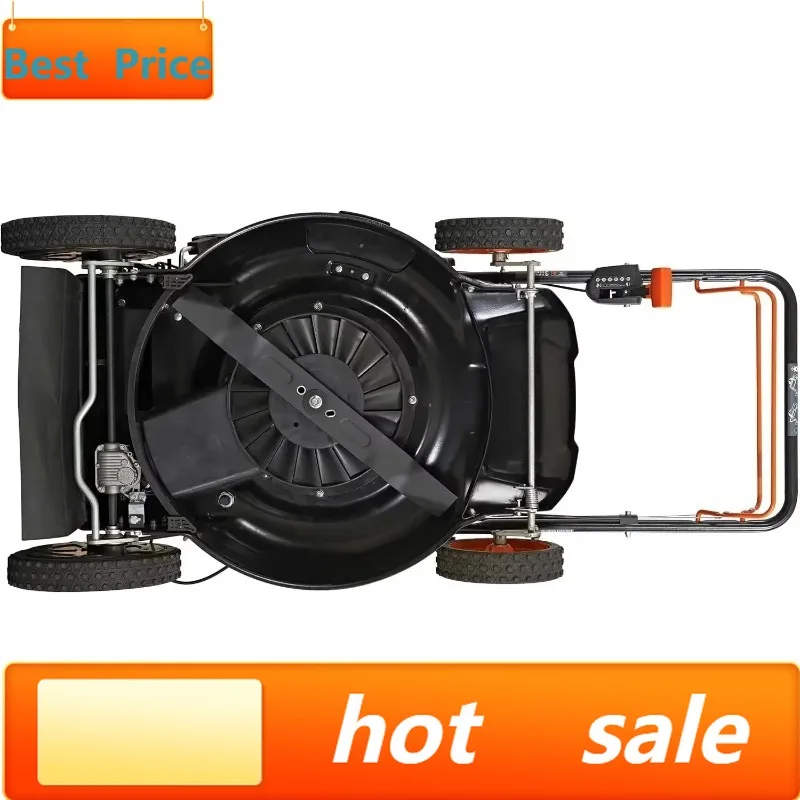 

Горячая распродажа: Самоходная газонокосилка-трактор 3-в-1 с двигателем 201 куб. см, 6-ступенчатой CVT-трансмиссией, задним приводом и высоким расположением колес, черная.