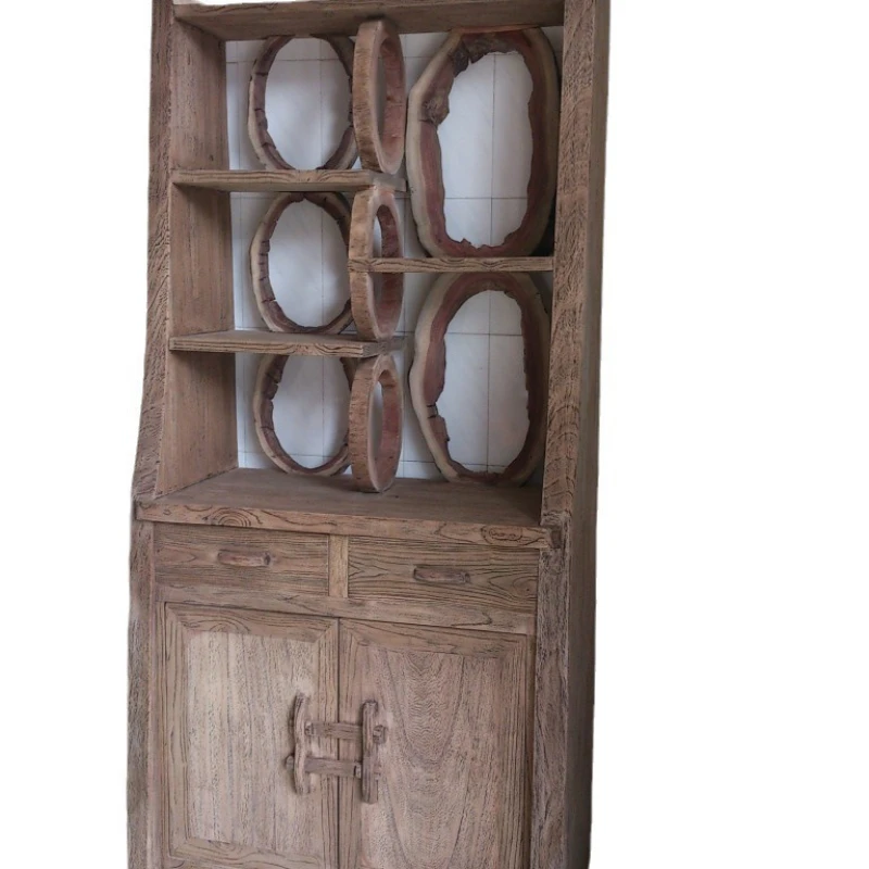 

Living room furniture, solid wood Bogu frame, original ecological camphor wood tea room display storage cabinet