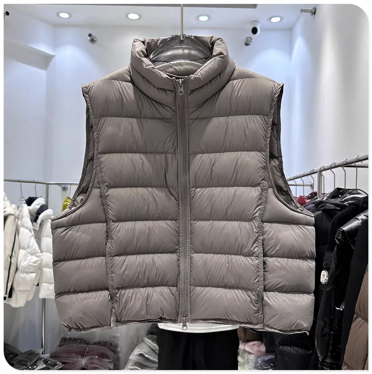 2025 الأبيض بطة أسفل سترة المرأة سترة الخريف الشتاء أكمام صدرية دافئة خفيفة الوزن سترة منفوخة الإناث بلايز أبلى #6