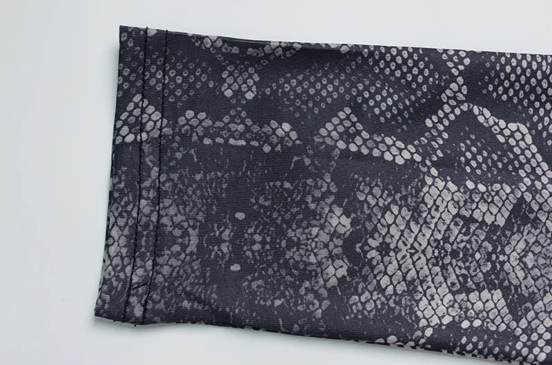 Gaun Prom Musim Gugur Motif Leopard Ular Kerah Tinggi Lengan Panjang Model Sheath Pendek Formal untuk Tamu Pernikahan Gaun Kasual Pesta Malam Gaun Pengantin