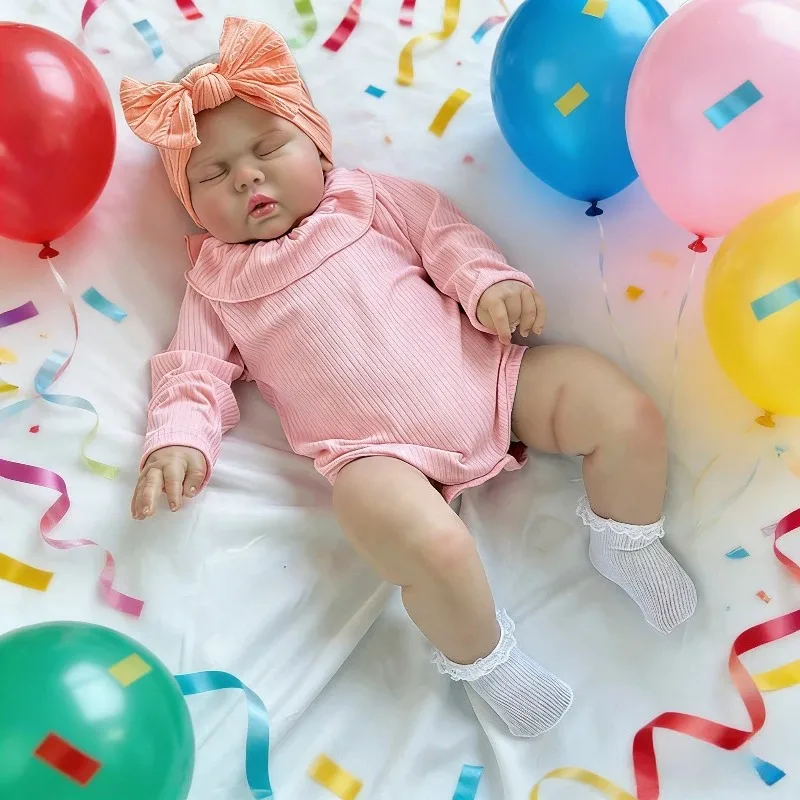 

Кукла-реборн для девочек 60 см, модель Пикл, с нарисованными волосами, подарки в комплекте