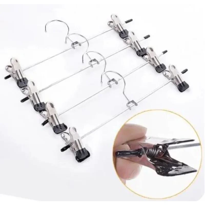 

10Pcs Multifunctional Stainless Steel Pants Clip Metal Anti-skid Belt Clip Clothes Hanger Pants Hanger Clothes Hanger Wardrobe
