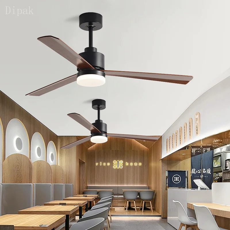 

Strong Wind Nordic Style 42 inch 52 inch LED Fan Light Restaurant Living Room Bedroom Simple Modern with Remote Control