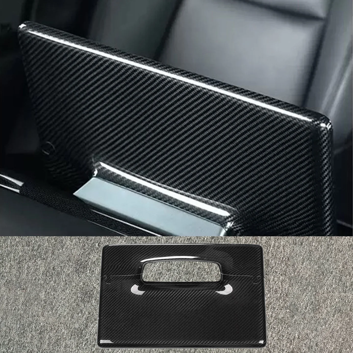 

For Tesla model3 highland new version 2024 true carbon fiber 3K 240G navigation box screen cover sticker screen back cover