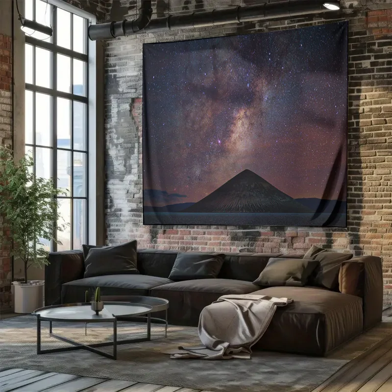 Night Sky Galaxy Volcano Tapestry Bedroom Living Room Art Decor