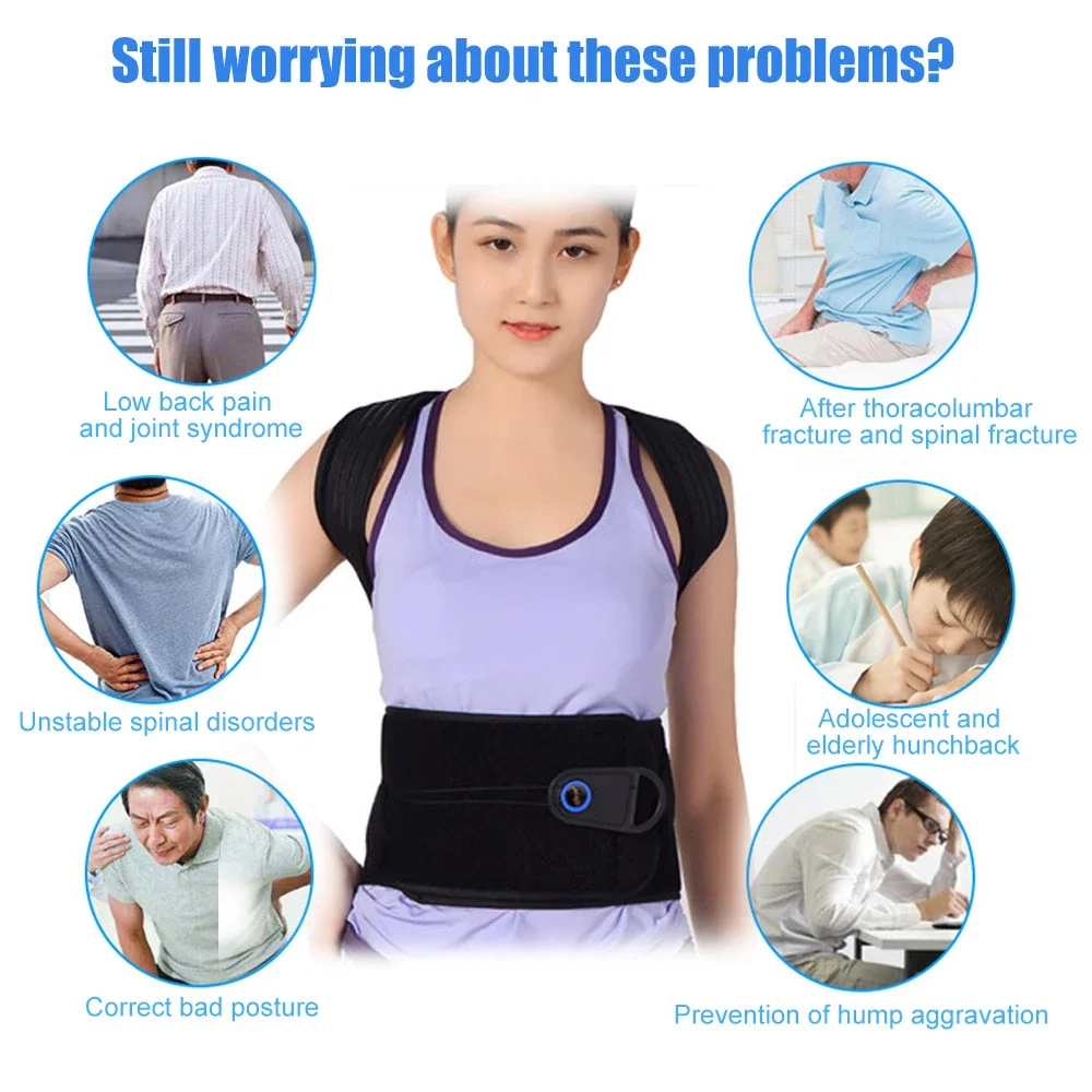 Pulley Posture Corrector Back Brace Shoulder Lumbar Support Belt Humpback Prevent Body Straighten Slouch Compression Pain Relief