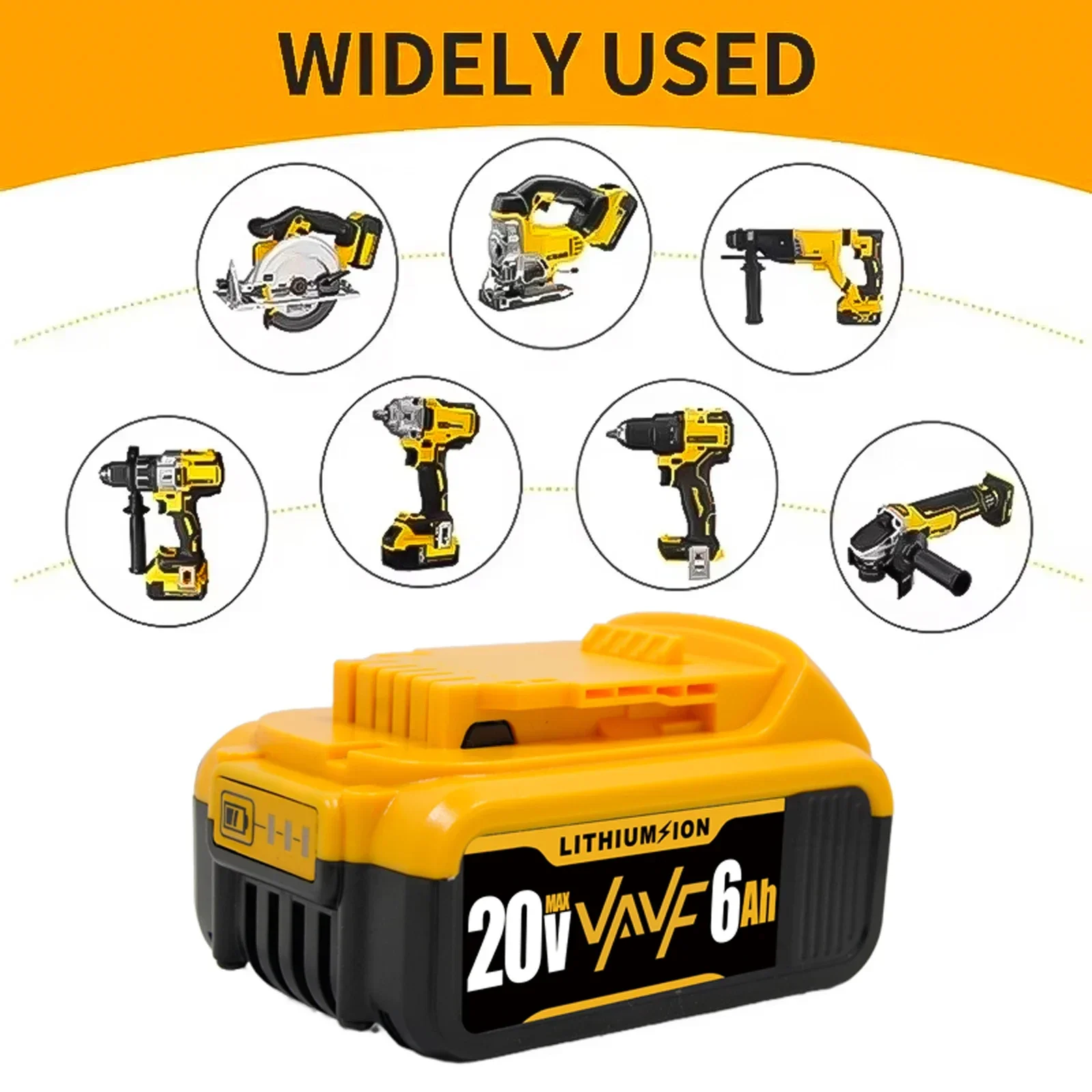Originální náhradní baterie pro Dewalt 18V DCB200 20V 6,0Ah lithium-iontová DCB184 DCB200 DCB182 DCB180 DCB181 DCB182 DCB201 DCB206🍑 - náhled 6