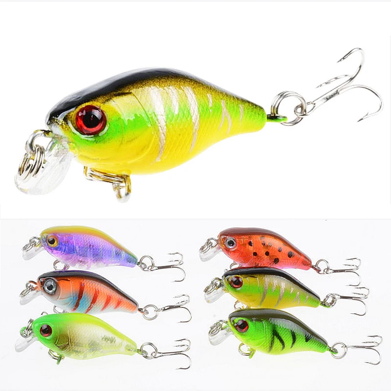 1PCS Minnow Fishing Lure 43mm 4.4g Top Water Hard Bait Wobbler Jig Bait Crankbait Carp Striped Bass Pesca Tackle Swimbait