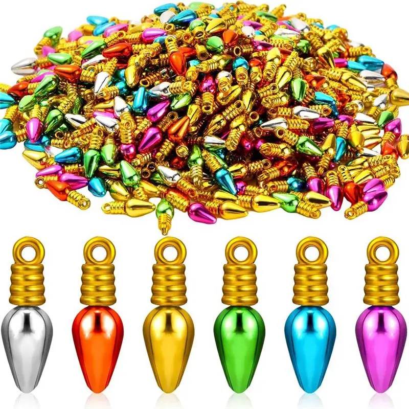 

AEE2-500 шт. мини-рождественские лампочки, бусины, украшения, пластиковые рождественские бусины, подвесные украшения для рождественской елки для рукоделия