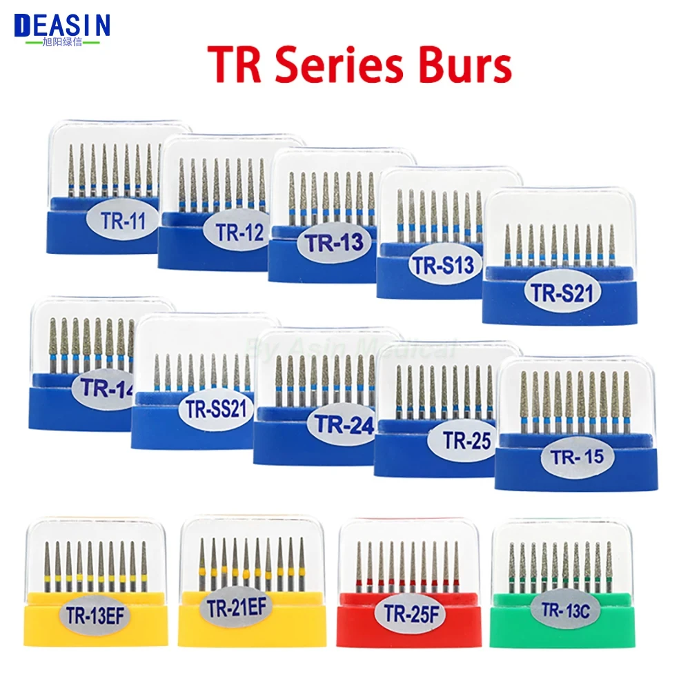 

100Pcs/Box Dental Diamond Bur FG High Speed Burs TR Series for Teeth Polishing 1.6mm Dental Lab Polishing Tools