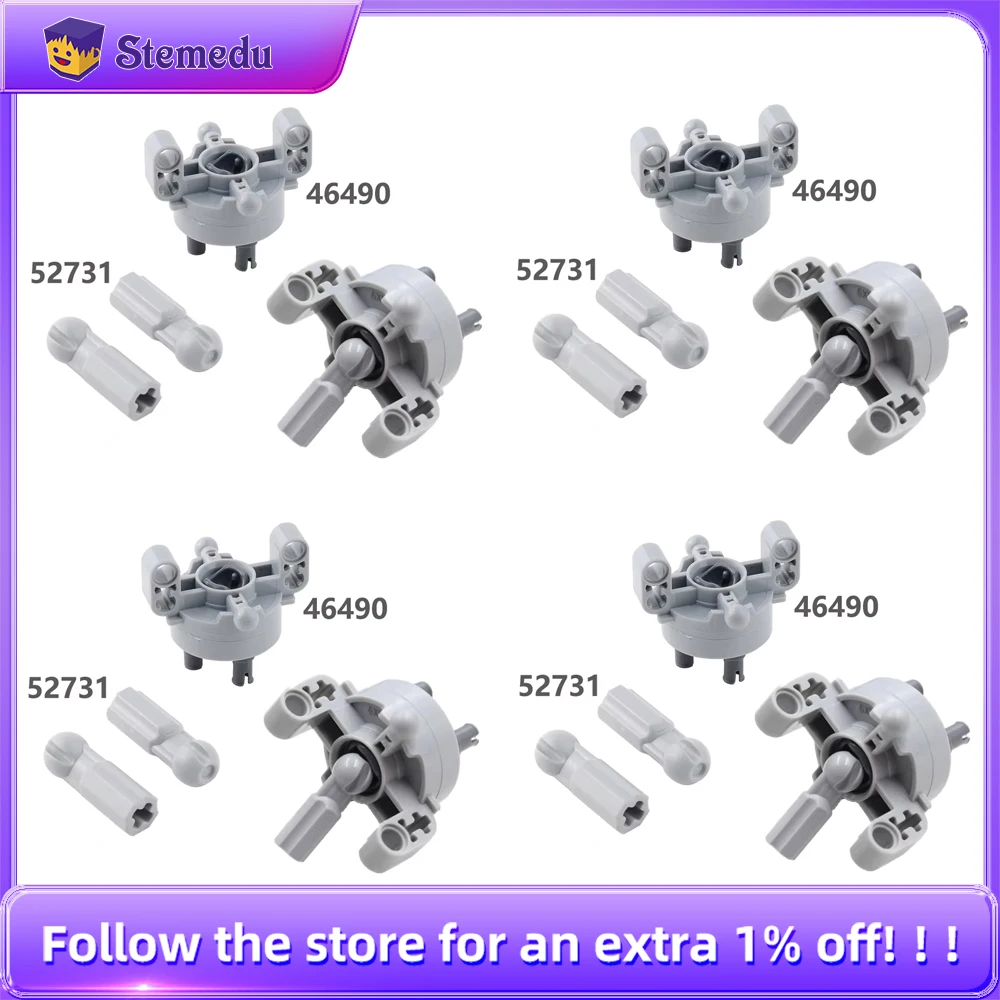 4 Sets Technical Parts Wheel Hub CV Cardan Ball Joint Steering Suspension Drive Axle Legoeds-compatible 46490 52731 Connectors
