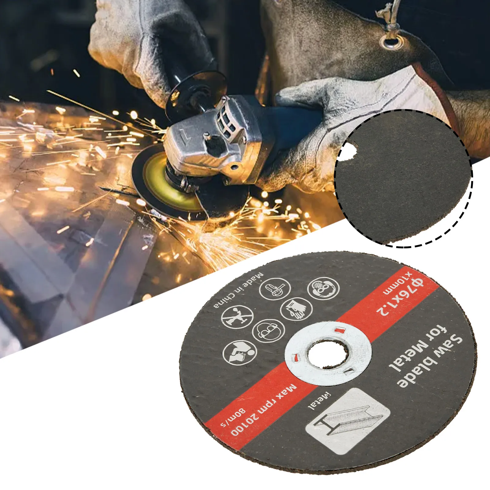 76mm 3 inch Resin Cutting Disc 10mm Bore Cut Off Wheel Circular Saw Blade Angle Grinder Sanding Disc For Metal Stainless Steel