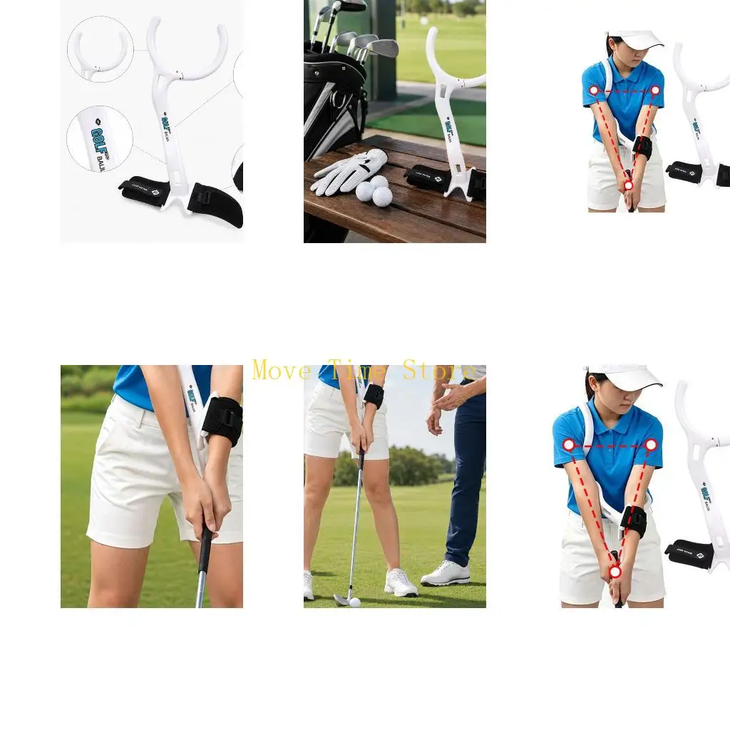 92ME Golf Arm Position Trainer with Adjustable Strap for Width Practice Use