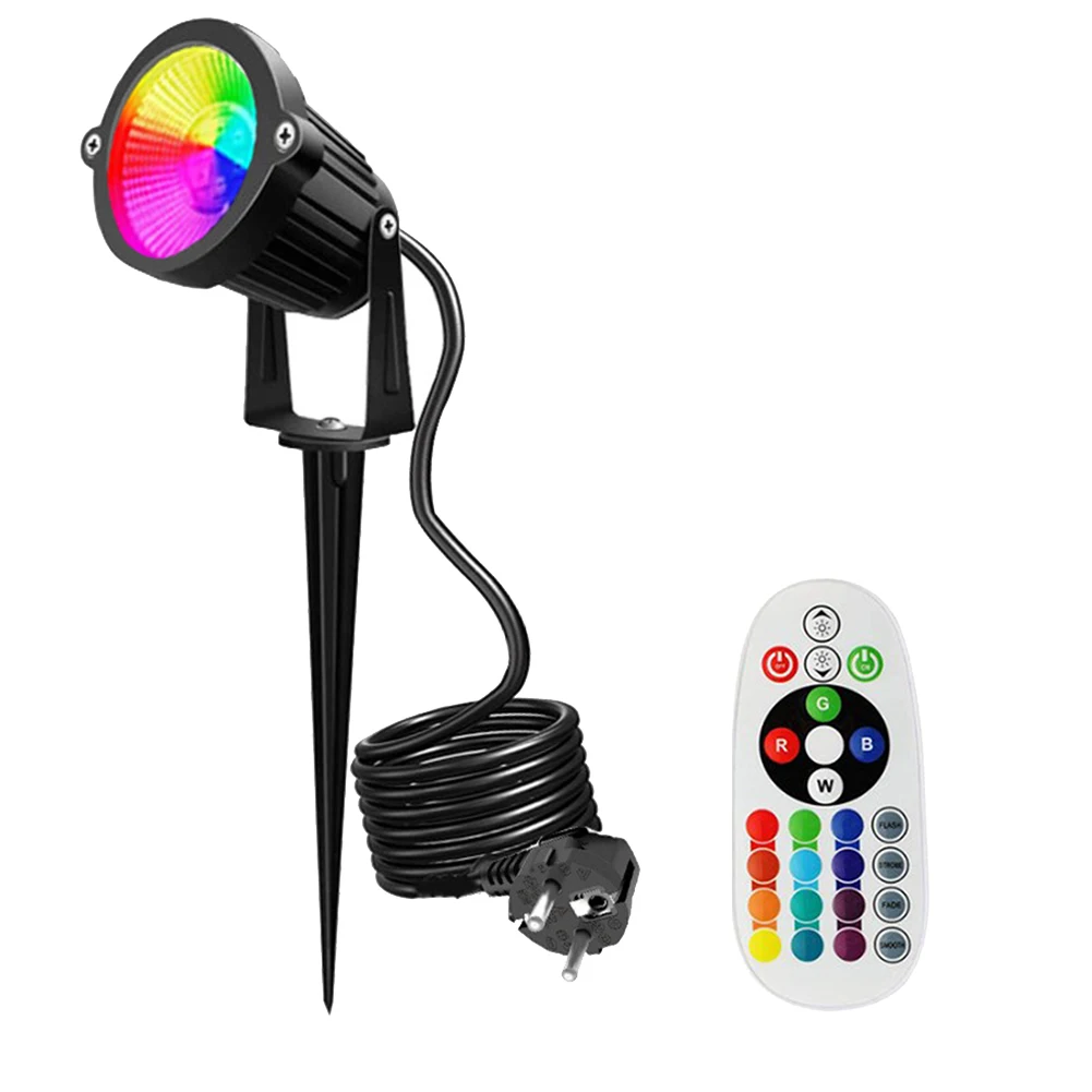 

New Style RGB COB Garden Lawn Lamp 12V Outdoor LED Spike Light Path Landscape Waterproof Spot Bulbs EU Plug