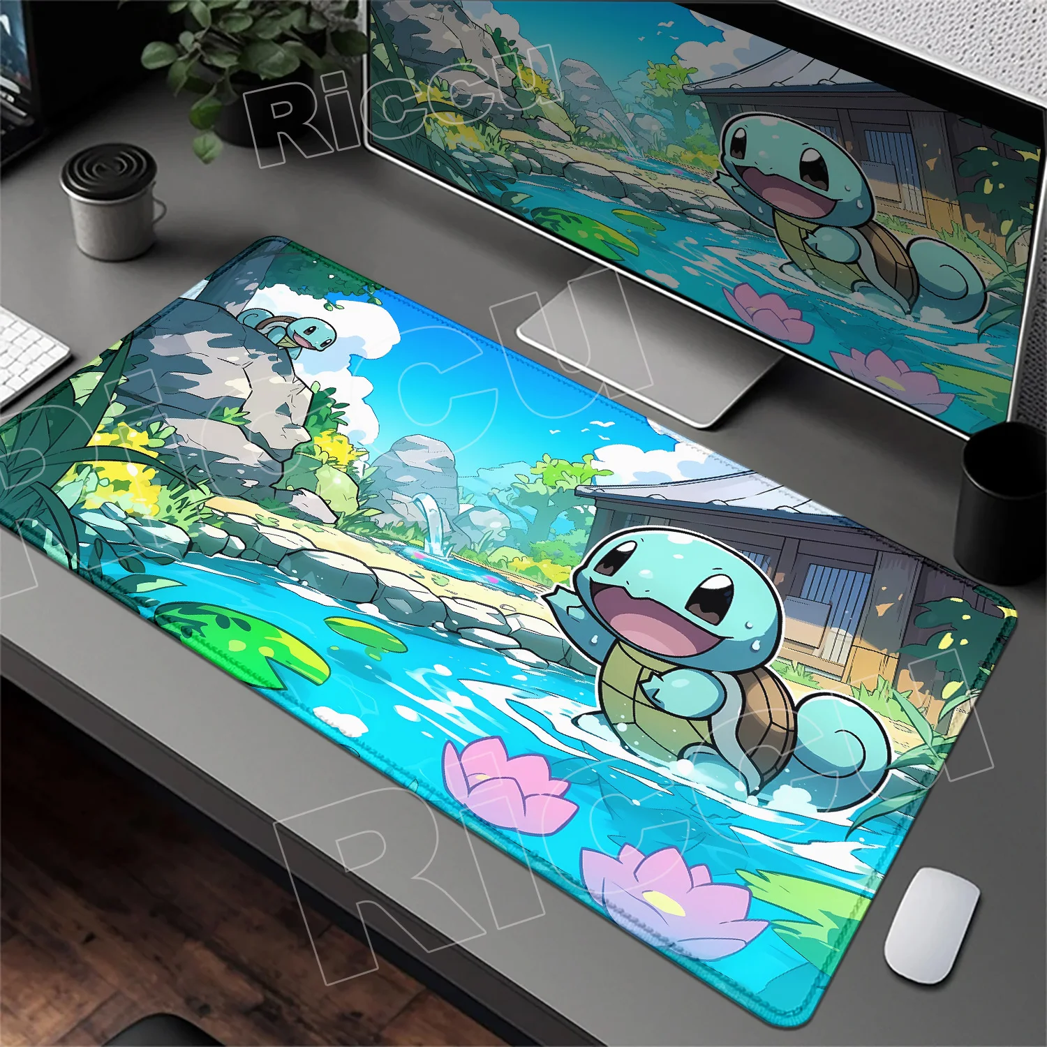New Cute Pokemon Squirtle Mouse Pad E-sports Non-slip Rubber Game Computer Mouse Mat Pc Mousepad Carpet Gaming Keyboard Desk Mat