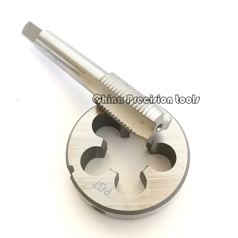 Juego de troqueles y grifos de flauta recta con rosca de tubo blindado HSS, PG7, PG9, PG11, cilindros de gas, juegos de troqueles de rosca, pg 7-20, 9-18, 11-18, 2 uds.