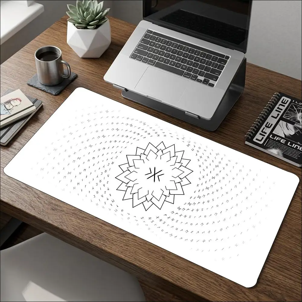 Geometric Star Rune Mouse Pad XXL Anti Slip Rubber Desk Mat Smooth Surface Keyboard Mouse Pad for Minimal Modern Desk Setup