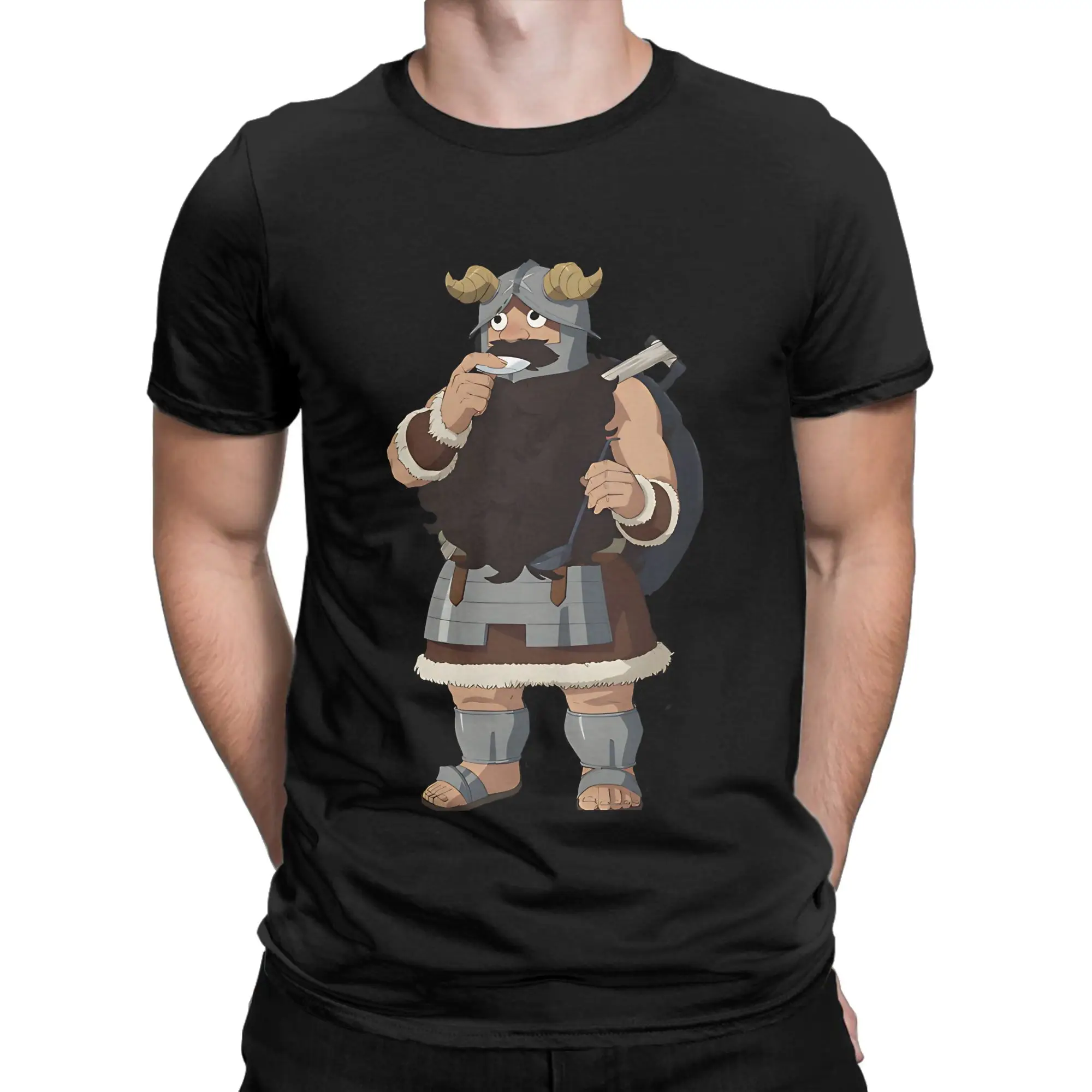 Delicious in Dungeon Dungeon Meshi senshi Novelty 100% Cotton T-Shirt Dungeon Meshi Tees Tops For Men
