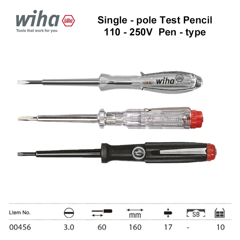 

WIHA Voltage Tester with Push-on Clip 3.0mm Slotted AC Voltage Tester Smart Breakpoint Finder Test Pencil