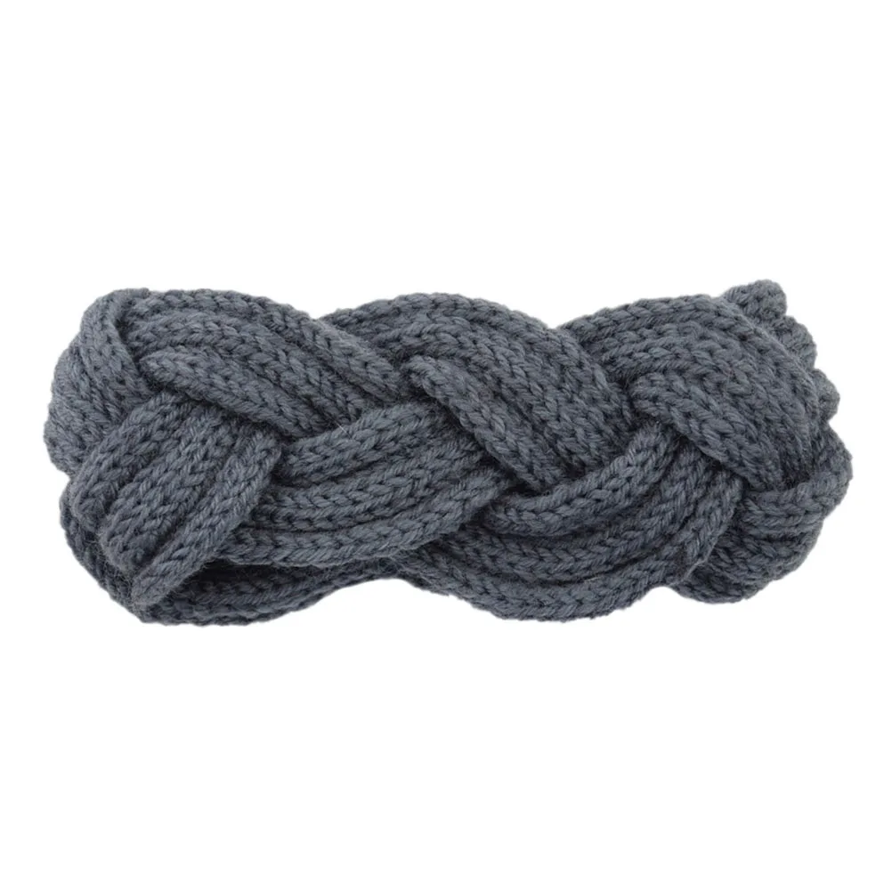 

4pcs Knitted Wool Yarn Headbands Braided Ear Warmers Soft Head Cover for Skiing Skating Outdoor Travel Yoga Ear Warmer Headband