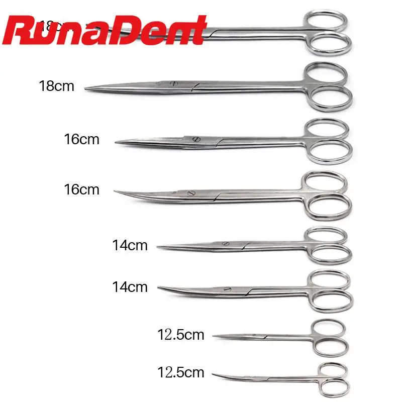 Dental Surgical Scissors Straight Curved Tip Head Stainless Steel Stitch Removal Scissors Oral Surgery Tools Different Sizes