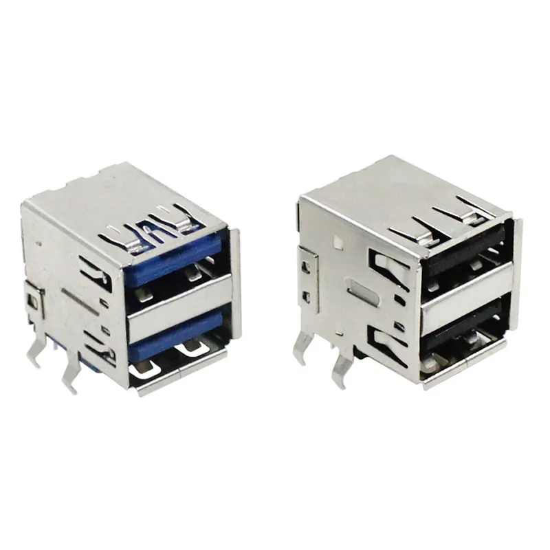 USB 2.0 Dual-Layer Type-A Female USB Connector AF Dual-Layer 90-Degree Bent USB 3.0 Port