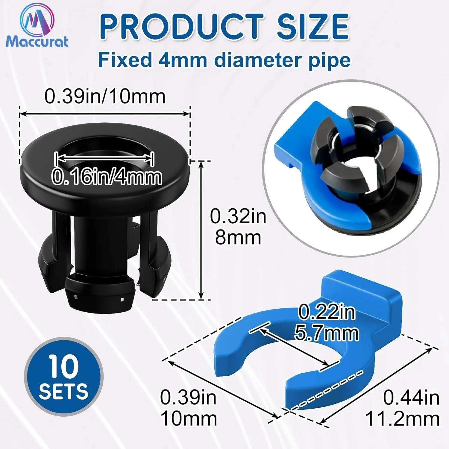 20/40/60Pcs Collet Clips for Bowden Tube Collet 3D Printer Hotend Extruder 1.75 Mm Filament PTFE Bowden Collet 3D Printer Parts