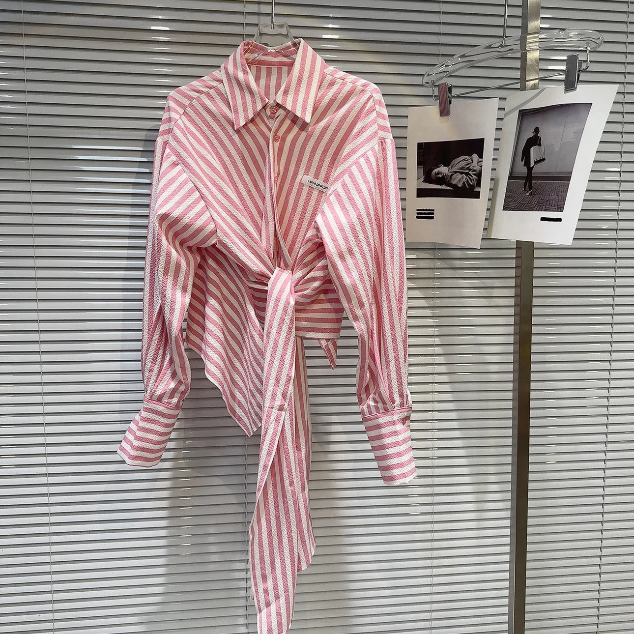 

Street Sle в вертикальную полоску с цветочным принтом и узлом, дизайн галстука для сексуальных девушек, женское премиальное модное осеннее новое поступление