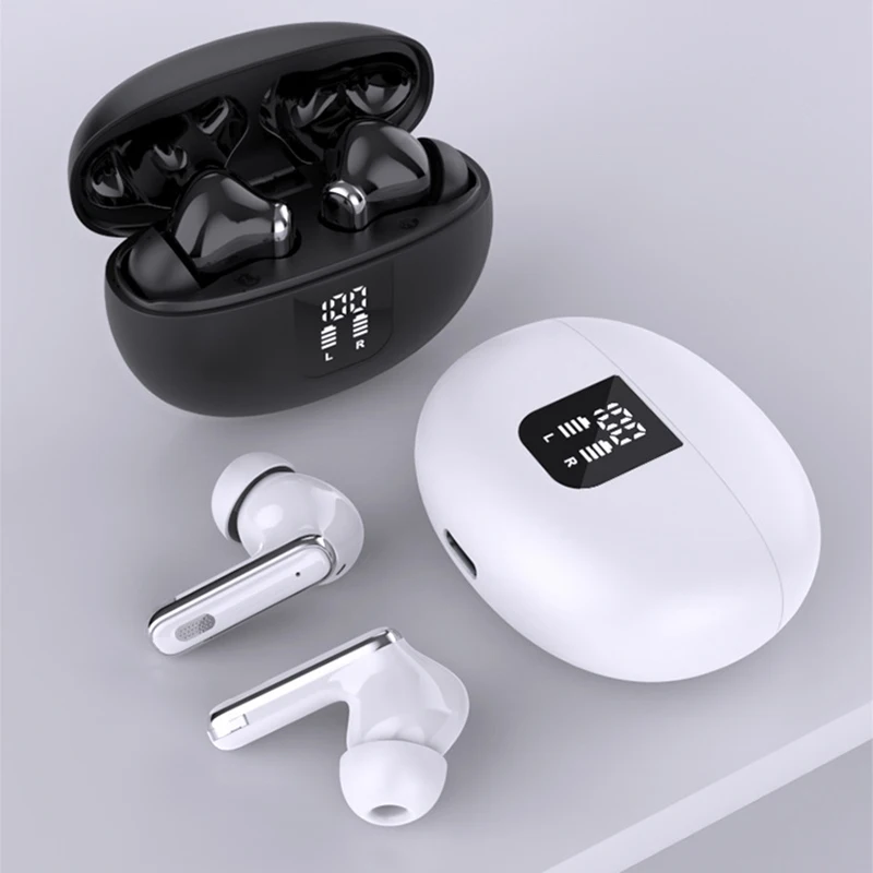 com bluetooth tws fone de ouvido microfone duplo silencioso bateria de longa duração clara chamada voz display digital sem fio no ouvido fone de ouvido