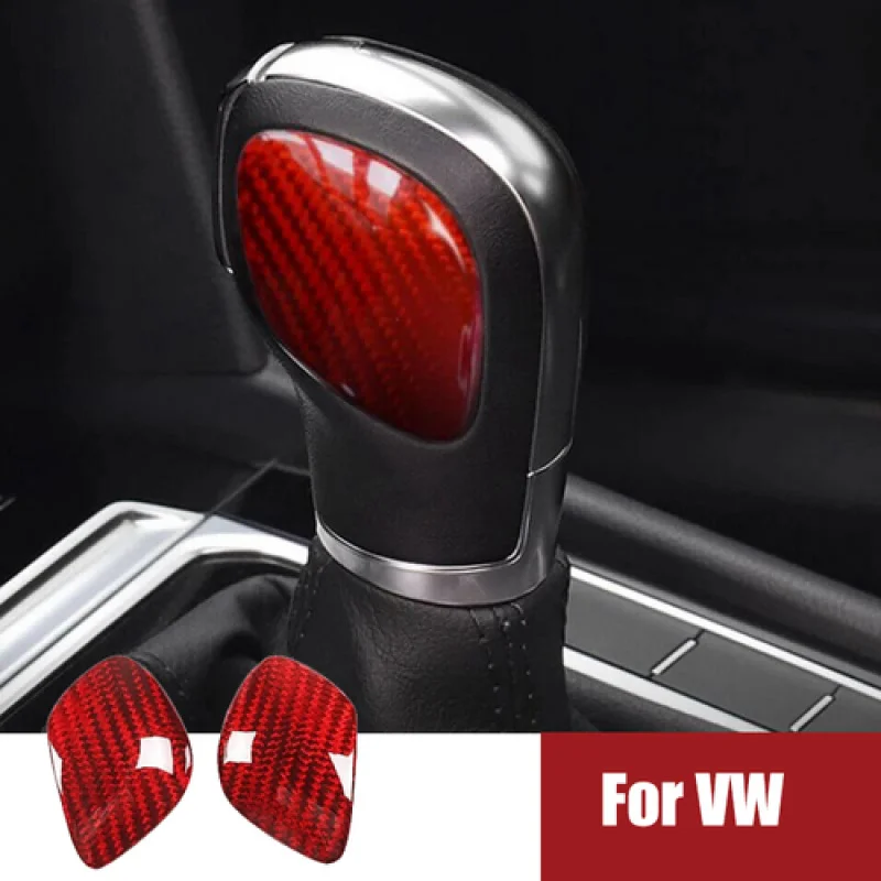 

A+ Red Carbon Fiber Car Gear Shift Knob Trim Cover For VW Beetle Golf GTI Touareg