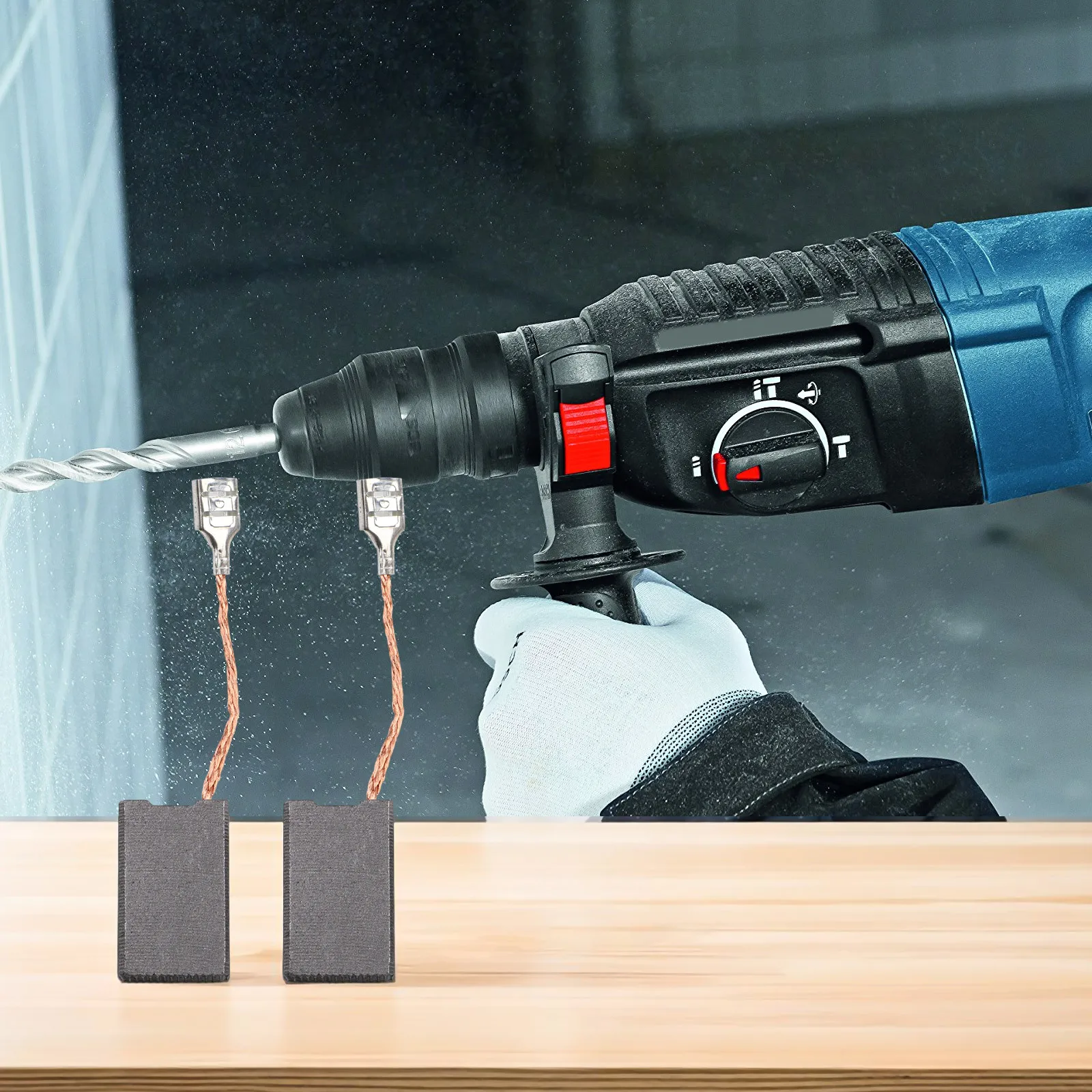 

Износостойкий сменный набор угольных щеток для перфоратора 11245EVS 11311EVS 11 316, отбойного молотка (2 шт.)