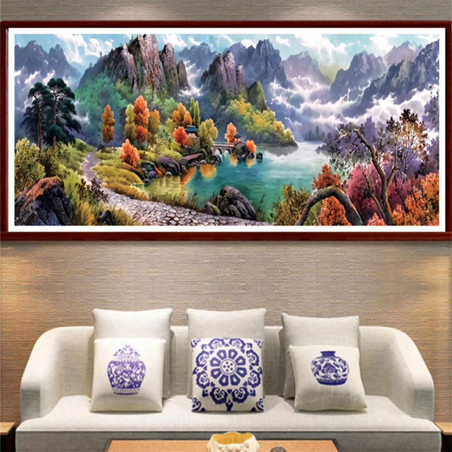 

DIY 5D Diamond Painting Big Size Landscape Series Full Drill Square Embroidery Mosaic Art Picture of Rhinestones Home Decor Gift