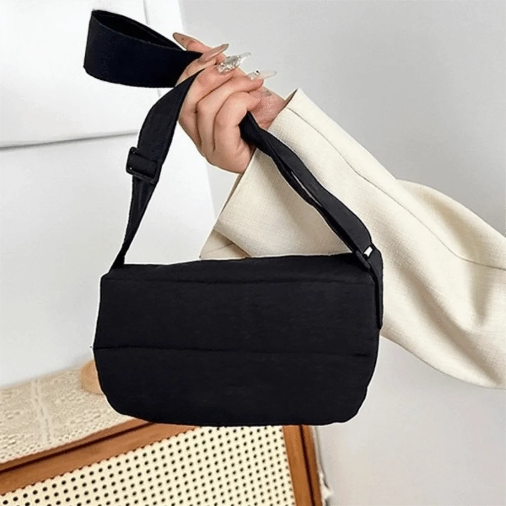 Fashion Elegant Macaron Crossbody Bag Lightweight Multifunctional Nylon Shoulder Bag Solid Color Simple Message Bag Autumn