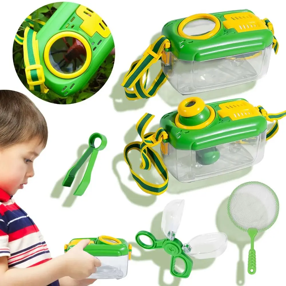 

Students Vest Hat Outdoor Insect Exploration Explorer Costume with Magnifying Glass Outdoor Adventure Tools Camping Explorer Kit