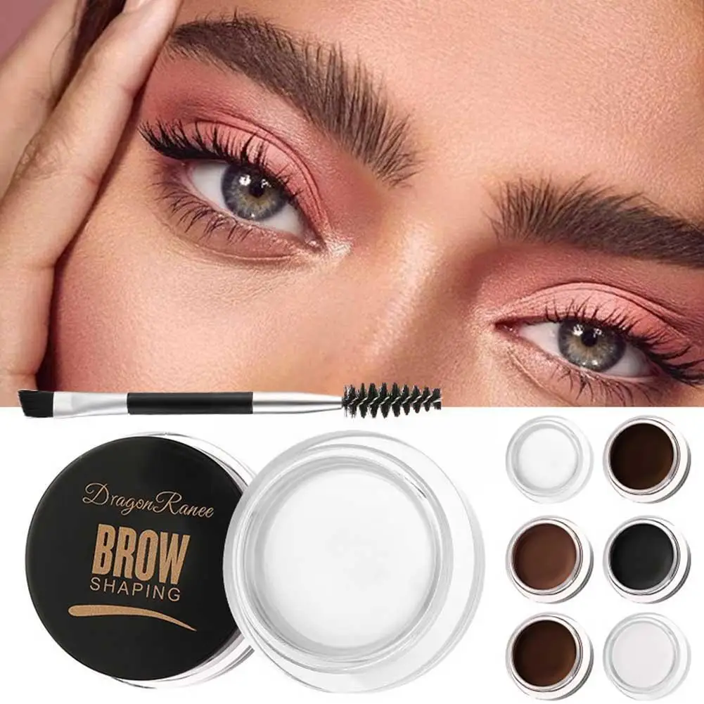 Gel de cejas para Estilismo de cejas, cera transparente para cejas, pegamento sólido de larga duración, jabón impermeable, cera de maquillaje marrón W S6N8, 6 colores