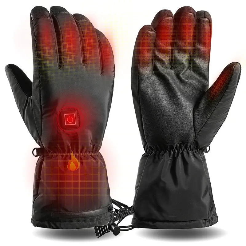 Winter Warm Waterproof Windproof Touch Screen Motorcycle Riding Ski Electric Battery Gloves