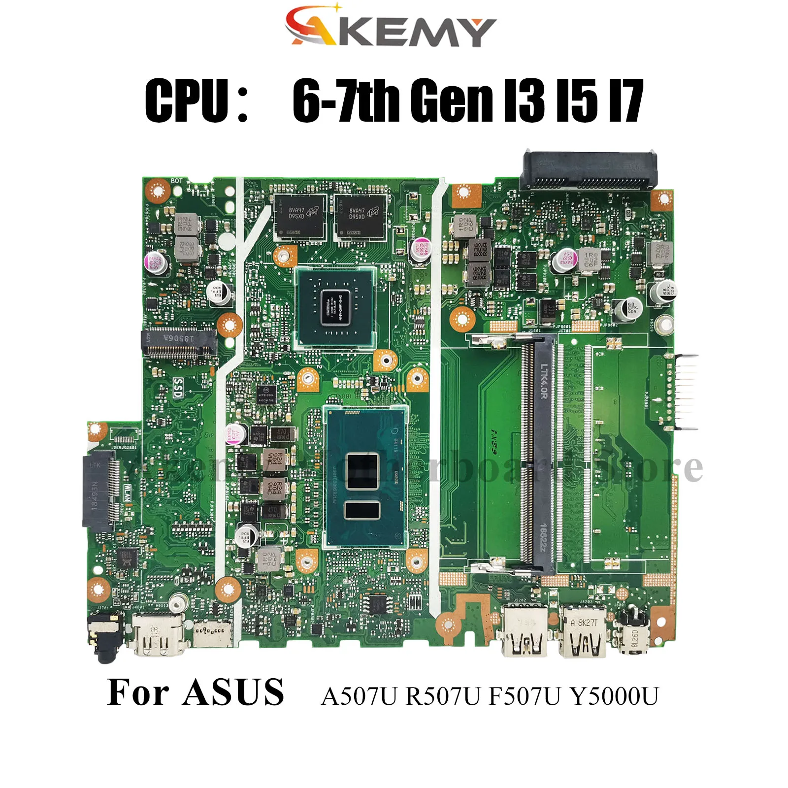 

X507UB Laptop Motherboard For ASUS A507U X507UAR F507U X507UB X507UBR Y5000U X507U X507UF X507UFR R507U Mainboard I3 I5 I7 CPU