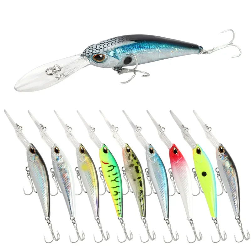 Long Tongue Plate Minnow Fishing LureWobblers Sinking6g/9cm Deep Artificial Quality PlasticHard Bait Crankbait Pesca Bass Tackle