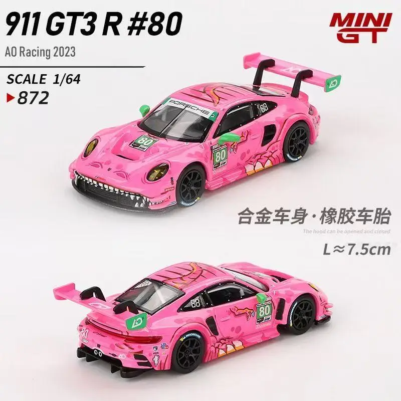 

MINI GT 872 Porsche 911 Pink Dinosaur Paint Job 1:64 Scale Car Model