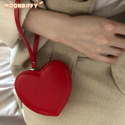 Fashion Heart Shaped Mini Coin Purses Women Handbag Top-handle Bag Female Clutch Ladies Street Party Wristlet Carteras Billetera