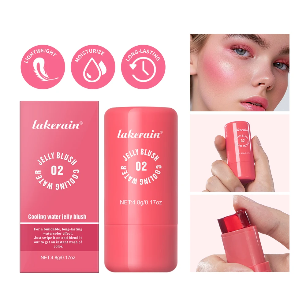 Melk 4 Kleuren Crystal Jelly Blush Stick Hydraterende Lip Wang Getinte Balsem Blijvende Matte Natuurlijke Rouge Rubor Fleuren Make-Up Op