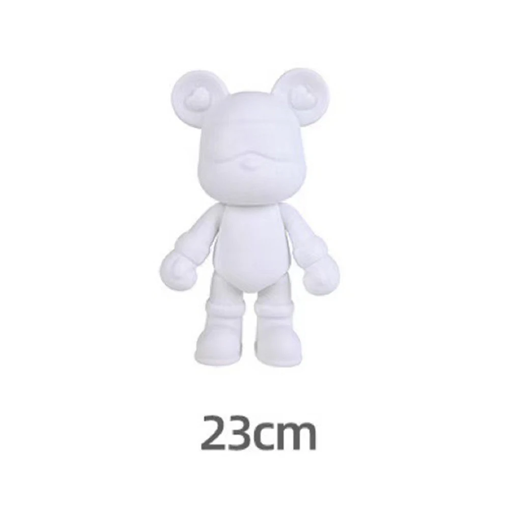 New Arrival Trendy Toys Cool Cool Carton Bear Popobe Bear White Mold for DIY Paint Birthday Brick Christmas Gifts