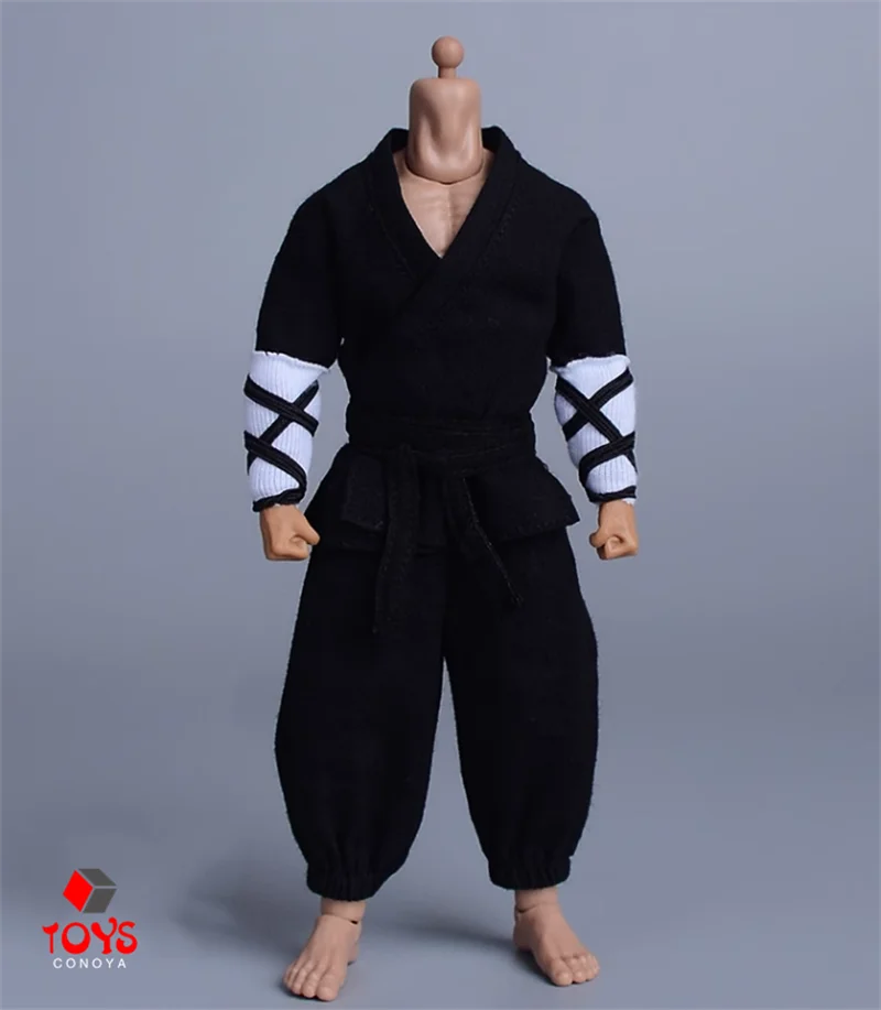 Romankey-Martial Monk Luta Roupas Set, 1/12 Homem Soldado, Wuxia Lanterna Calças, Roupas Modelo Fit, Action Figure Body Doll, 6"