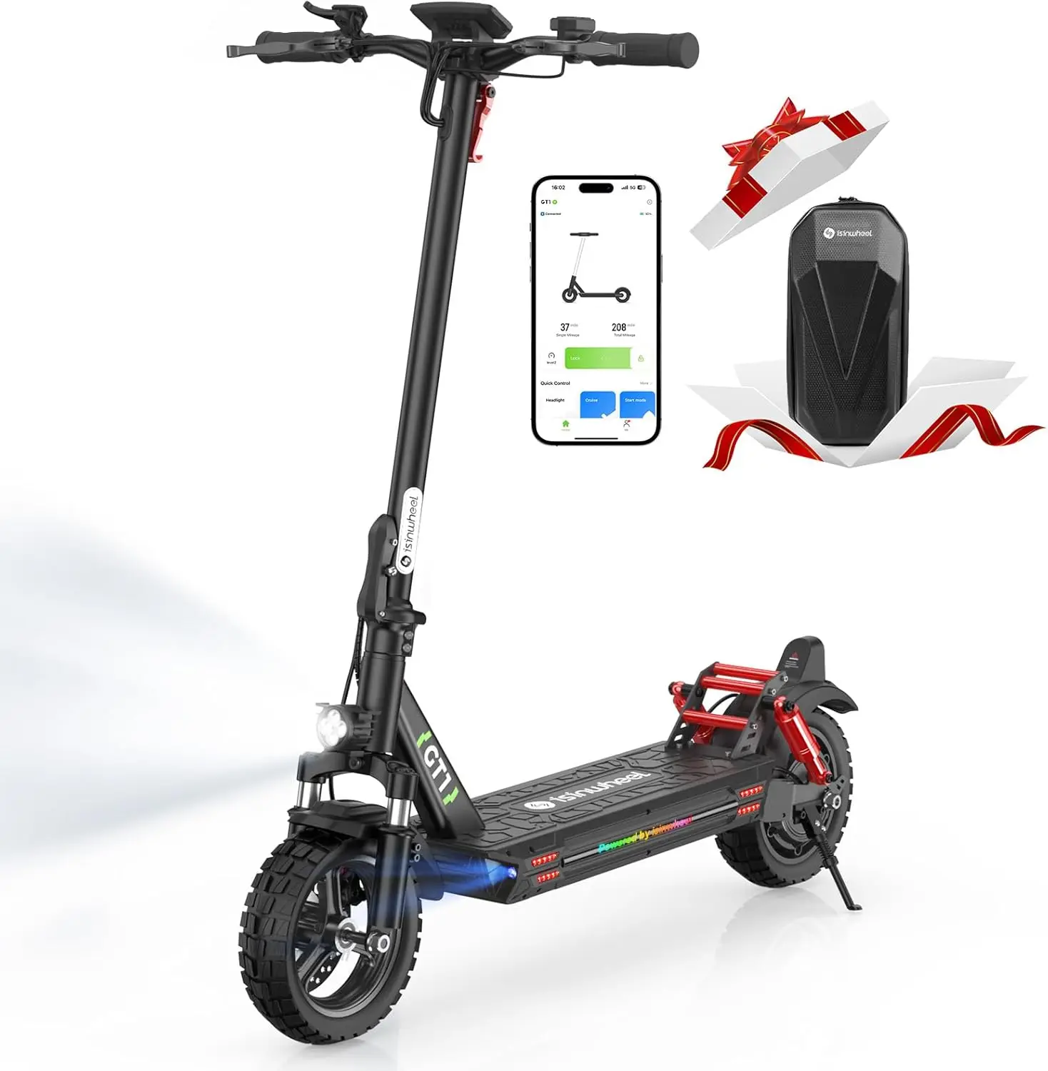 GT1 Electric Scooter Adults, 28 MPH Top Speed, 28 Miles Range, 800W Motor E-Scooter, 10