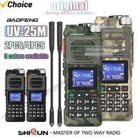 2/4PCS Baofeng UV-25M Walkie Talkie Long Range Black Desert Camouflage VHF UHF 10W Wireless Copy Frequency Type-C Two Way Radio