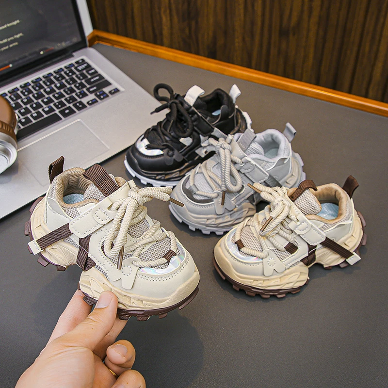 

2025 popular children's winter warm casual shoes waterproof soft soled high top sports shoes ultra light running shoes