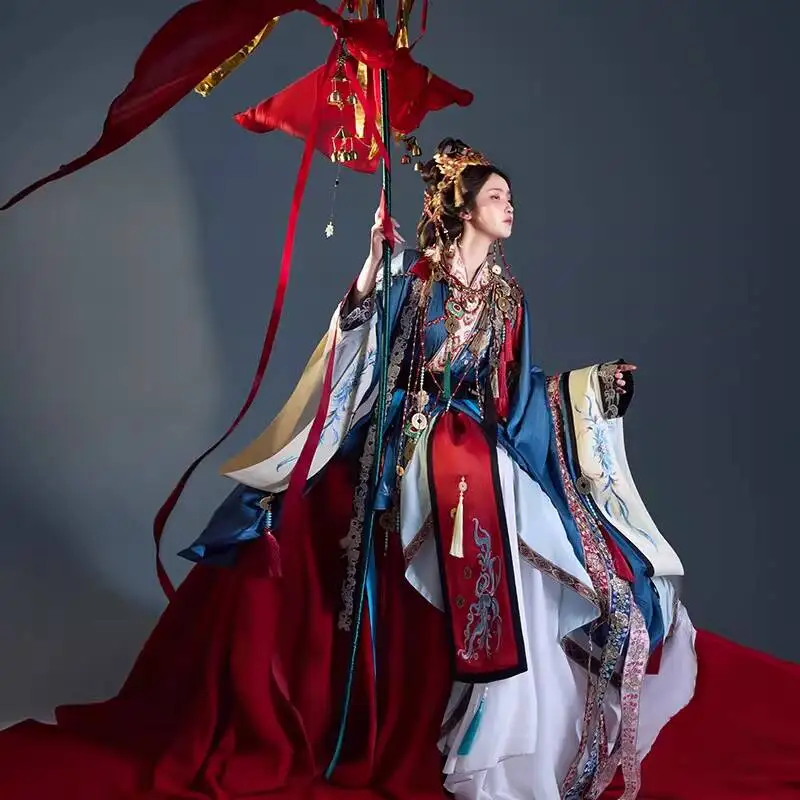 Heavenly Official Blessing Heavy Industry Warring States Robe Embroidered Hanfu Improved Han Element Goddess Immortal Dress